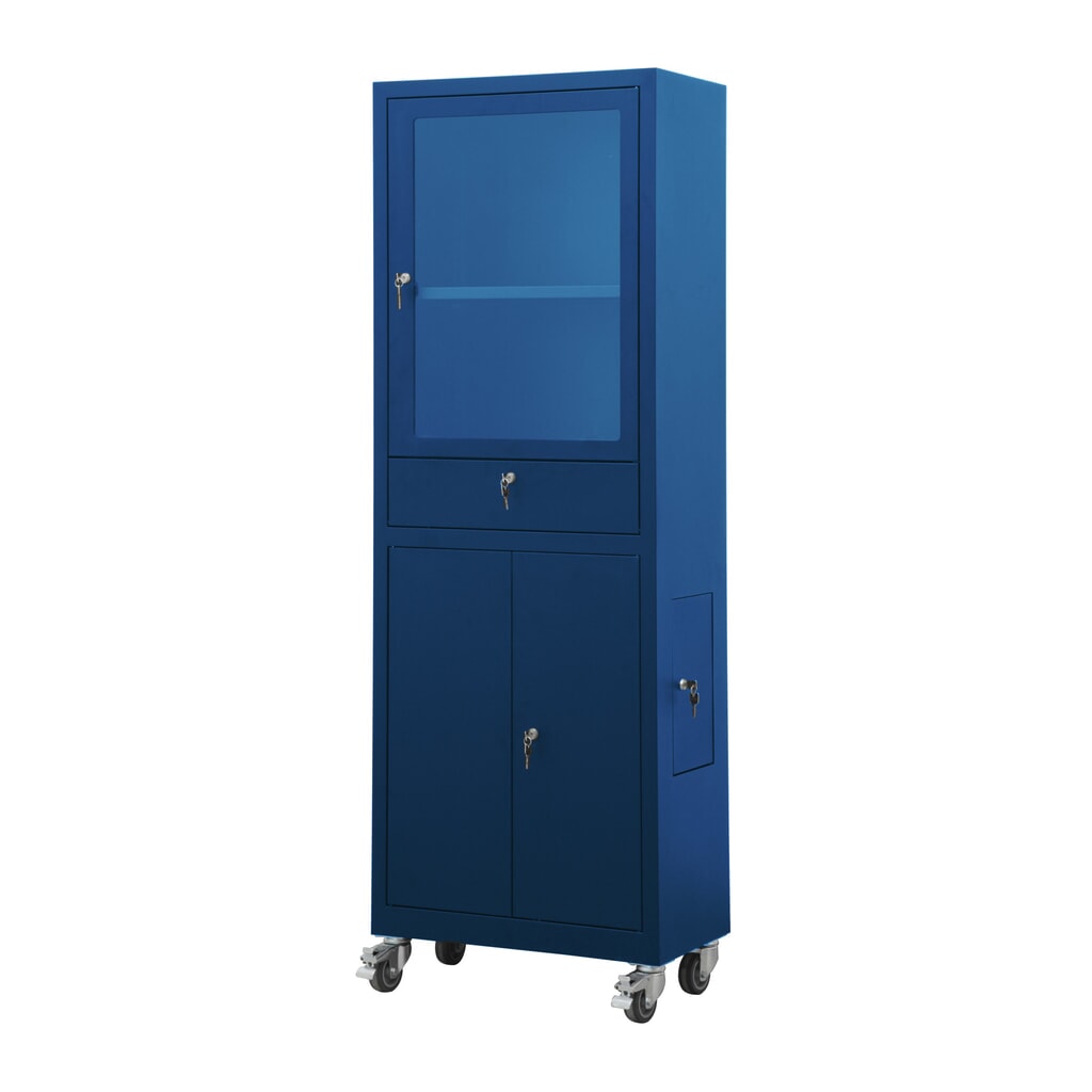 Mobiele computerkast HEMMDAL HCS-1, hxbxd 1750 x 650 x 550 mm, gentiaanblauw Product afbeelding: Mobiele computerkast HEMMDAL HCS-1, hxbxd 1750 x 650 x 550 mm, gentiaanblauw