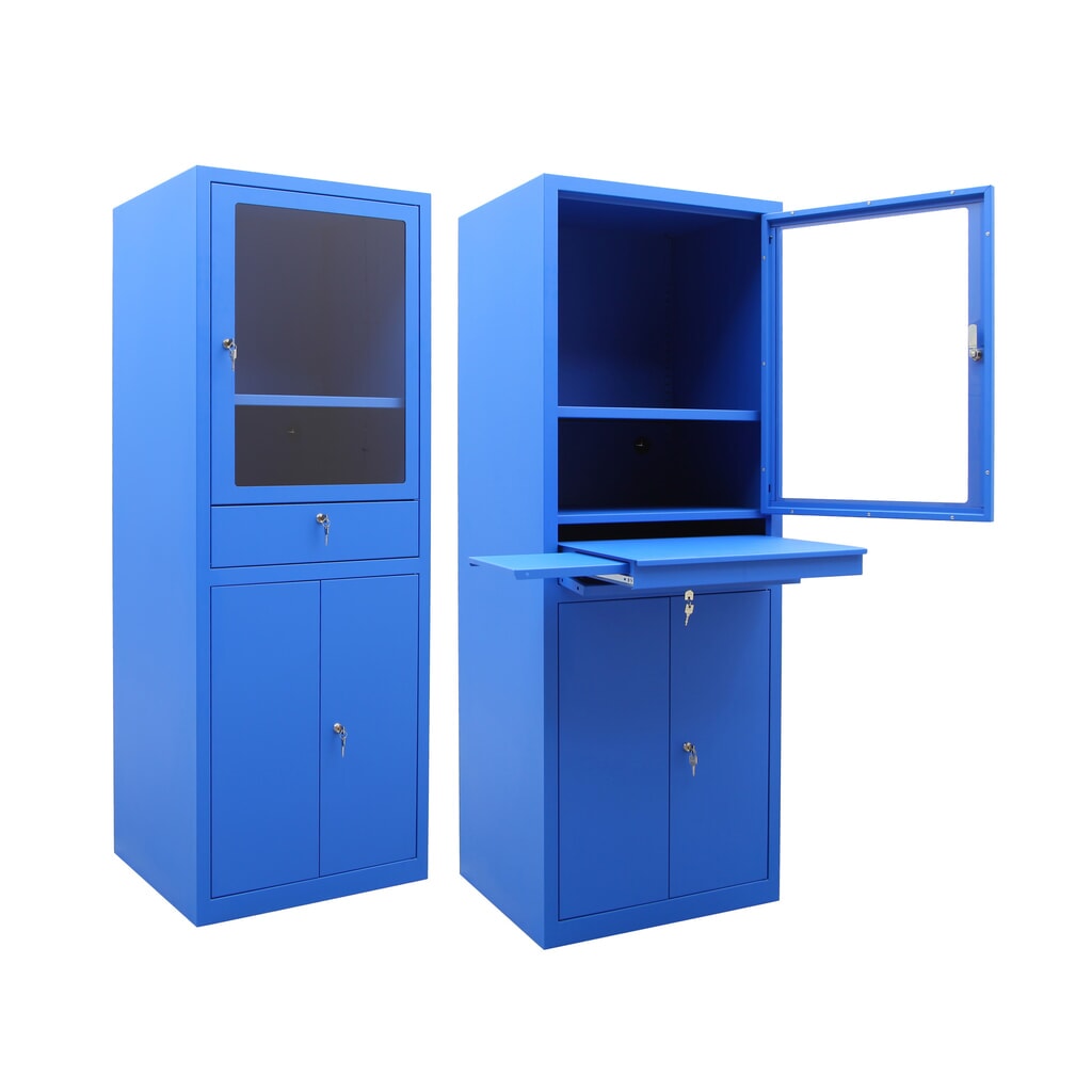 Mobiele computerkast HEMMDAL HCS-1, hxbxd 1750 x 650 x 550 mm, gentiaanblauw Productafbeelding nr. 2: Mobiele computerkast HEMMDAL HCS-1, hxbxd 1750 x 650 x 550 mm, gentiaanblauw
