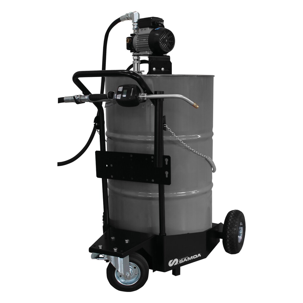 Product afbeelding: Mobiele elektrische pomp SAMOA Pumpmatic met trolley voor vaten van 200 liter en elektronische handdoorloopteller