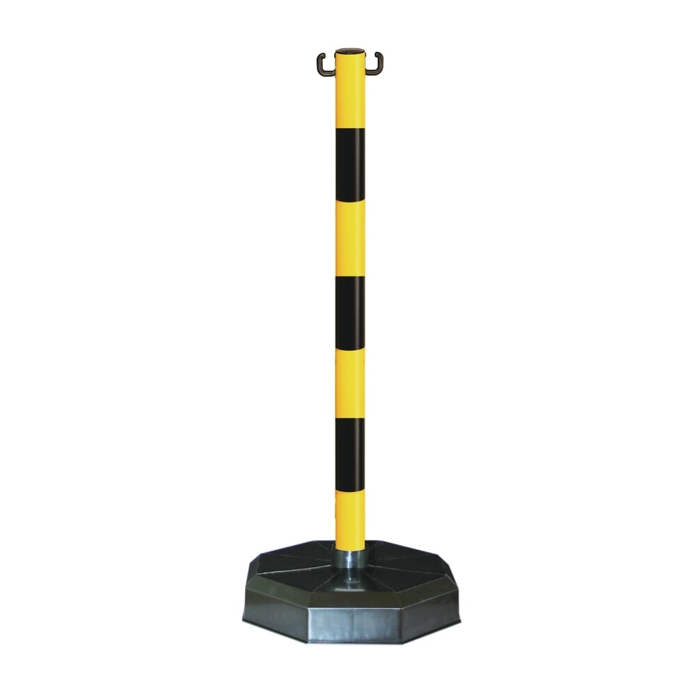 Mobiele kettingpaal, ronde buis, Ø 48 mm, geel/zwart Product afbeelding: Mobiele kettingpaal, ronde buis, Ø 48 mm, geel/zwart