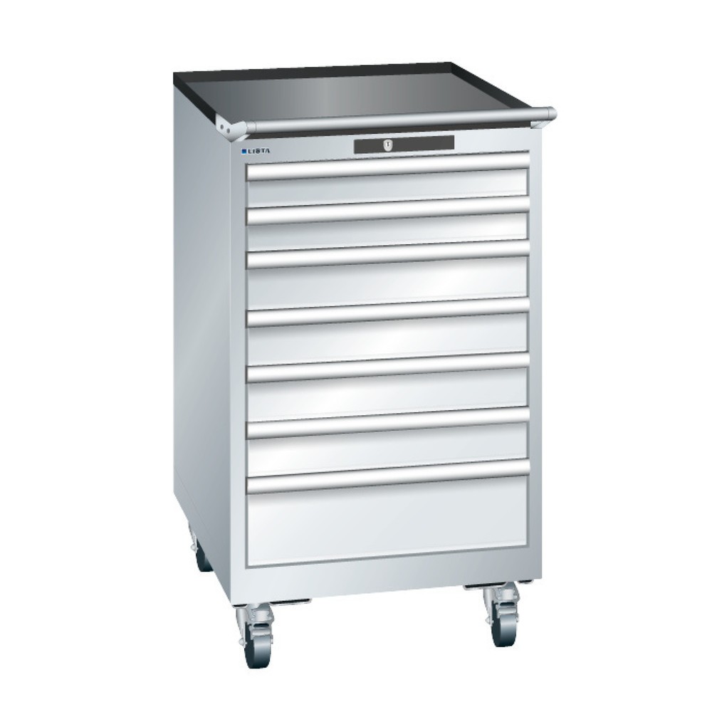 Product afbeelding: Mobiele ladekast LISTA, lades 2x75 + 4x100 + 1x150 mm, hxbxd 990 x 564 x 725 mm, lichtblauw