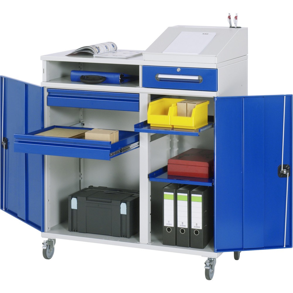 Productafbeelding nr. 1: Mobiele lessenaar RAU, hxbxd 1.185-1.345 x 1.100 x 520 mm, lades 2 x 80, 1 x 120 mm