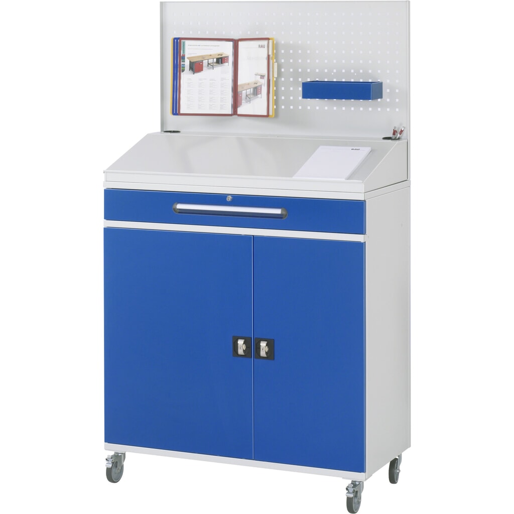 Productafbeelding nr. 2: RAU mobiele rollende lessenaar, HxBxD 1.235-1.895 x 1.100 x 520 mm, lades 2 x 80, 1 x 120 mm