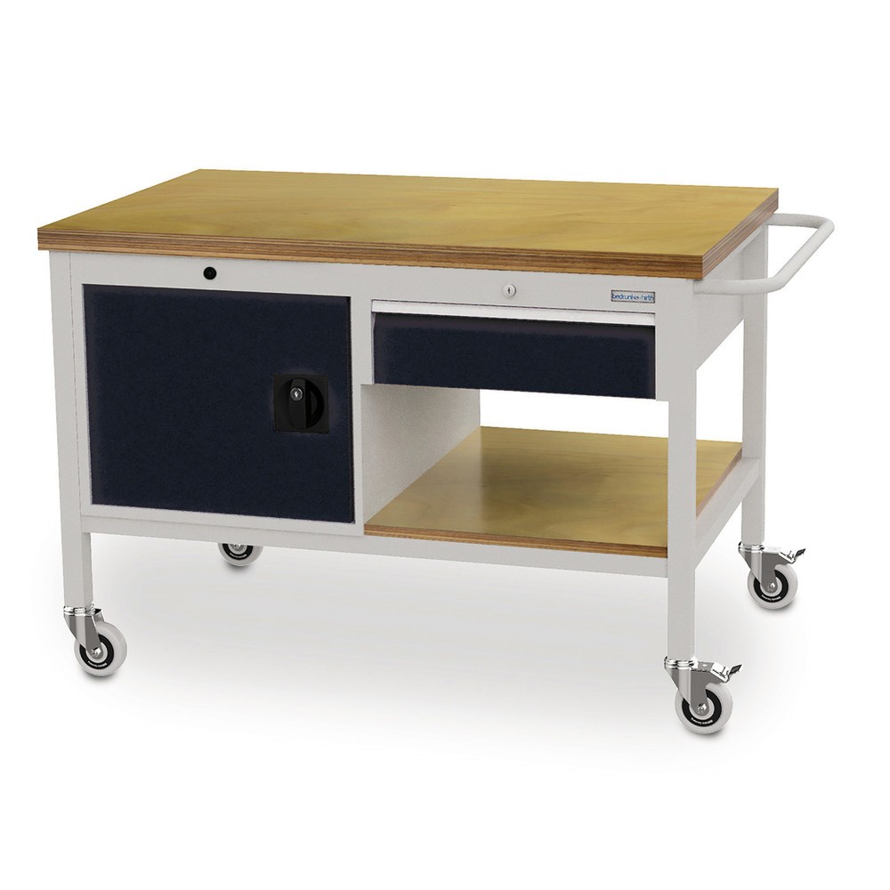 Productafbeelding nr. 1: Mobiele werkbank, kast, 1 lade, cap. 400 kg, diepzwart