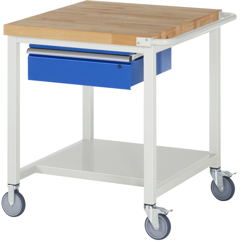 Productafbeelding nr. 1: RAU verrijdbare werkbank serie 8000, h x b x d 880 x 750 x 900 mm, legbord onderaan, met 1 lade rechts