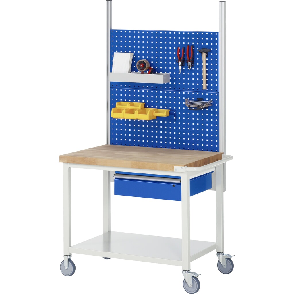 Productafbeelding nr. 7: Mobiele werkbank RAU serie 8000, hxbxd 880-1.080 x 750 x 700 mm, 1 lade 1 x 150 mm, draagvermogen lade 50 kg