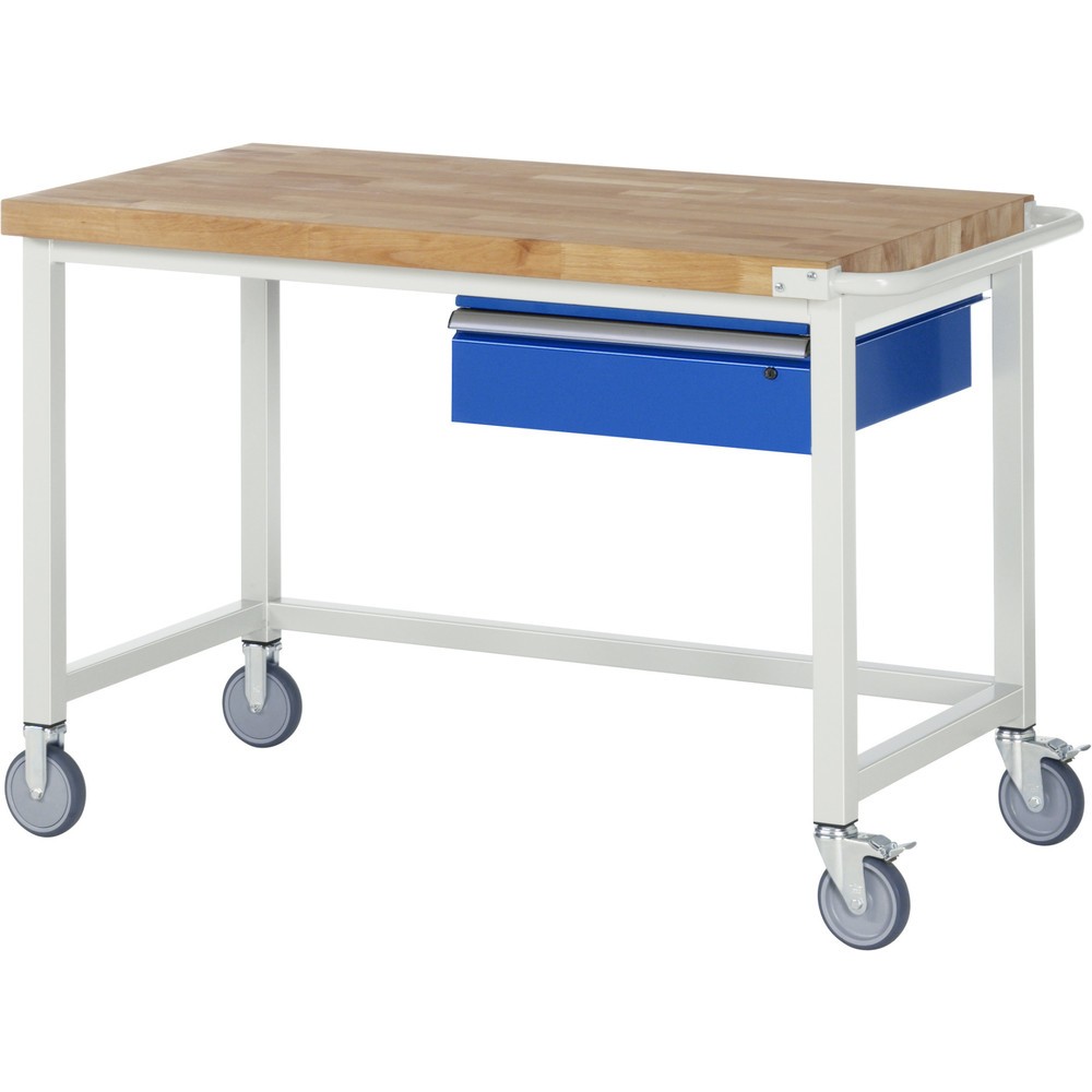 Product afbeelding: RAU verrijdbare werkbank serie 8000, h x b x d 880 x 1.250 x 700 mm, met 1 lade rechts