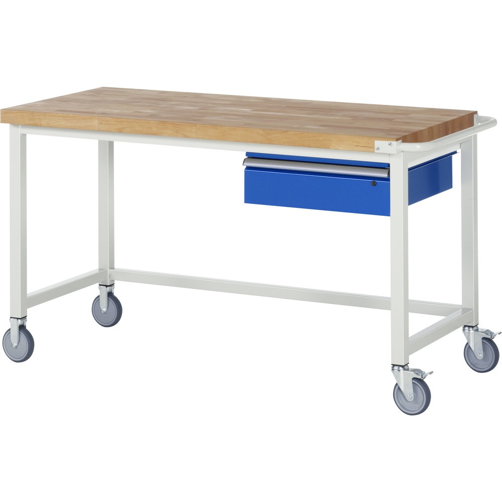 Product afbeelding: RAU verrijdbare werkbank serie 8000, h x b x d 880 x 1.500 x 700 mm, met 1 lade rechts