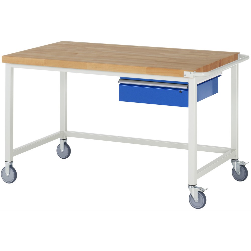 Product afbeelding: RAU verrijdbare werkbank serie 8000, h x b x d 880 x 1.500 x 900 mm, met 1 lade rechts