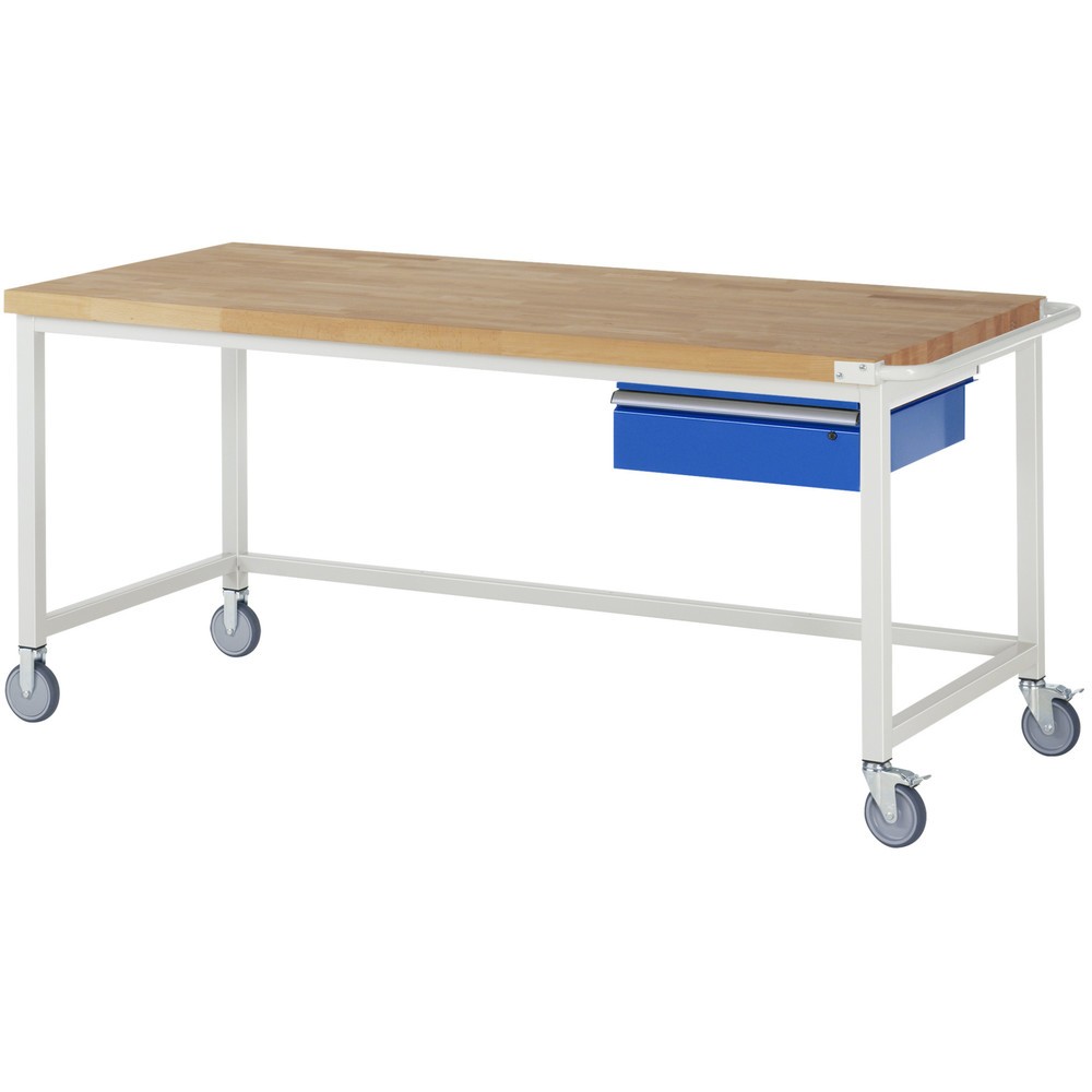 Product afbeelding: RAU verrijdbare werkbank serie 8000, h x b x d 880 x 2.000 x 900 mm, met 1 lade rechts