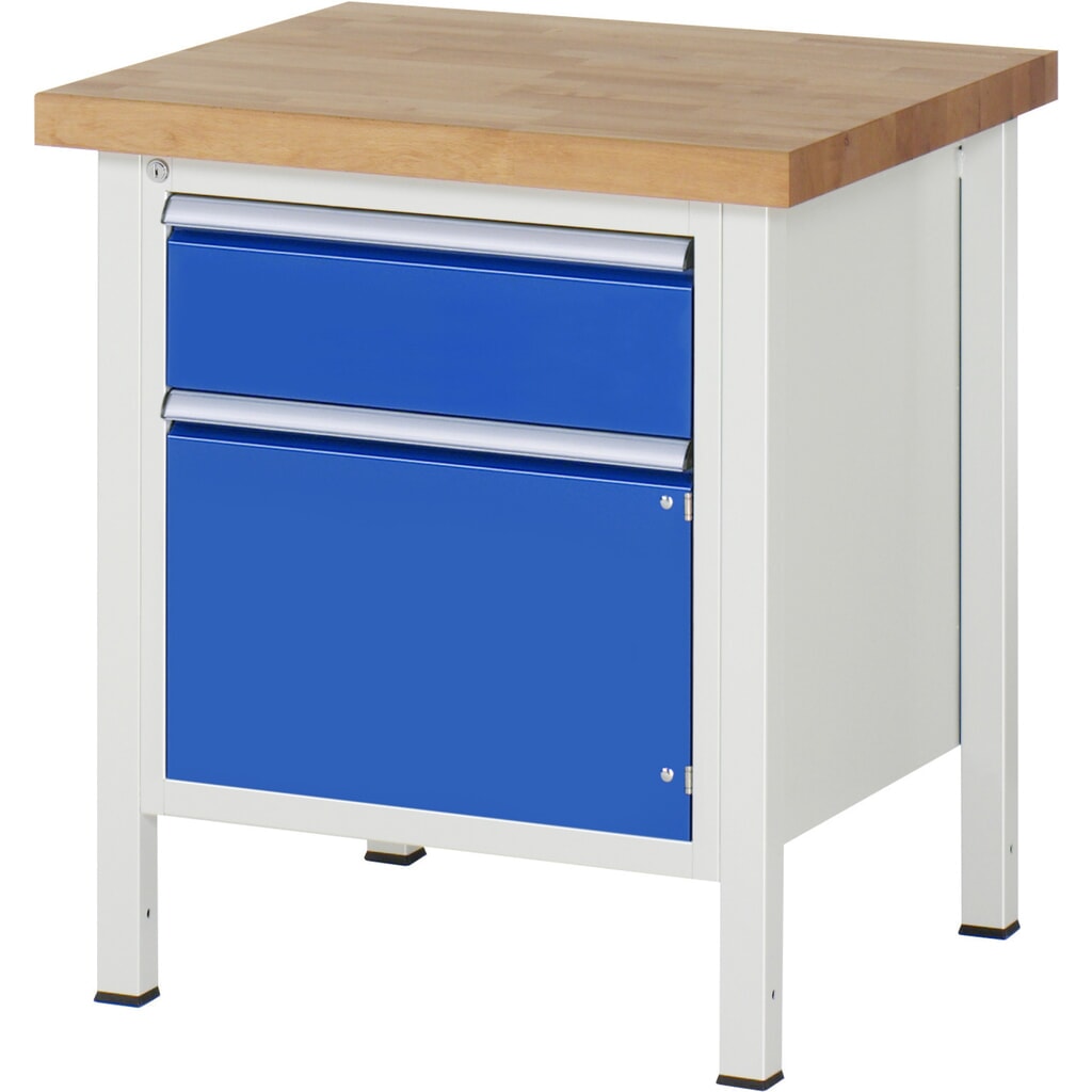 Product afbeelding: Werkbank RAU serie 8000, 1 draaideur, hxbxd 840-1.040 x 750 x 700 mm, 1 lade, 1 draaideur