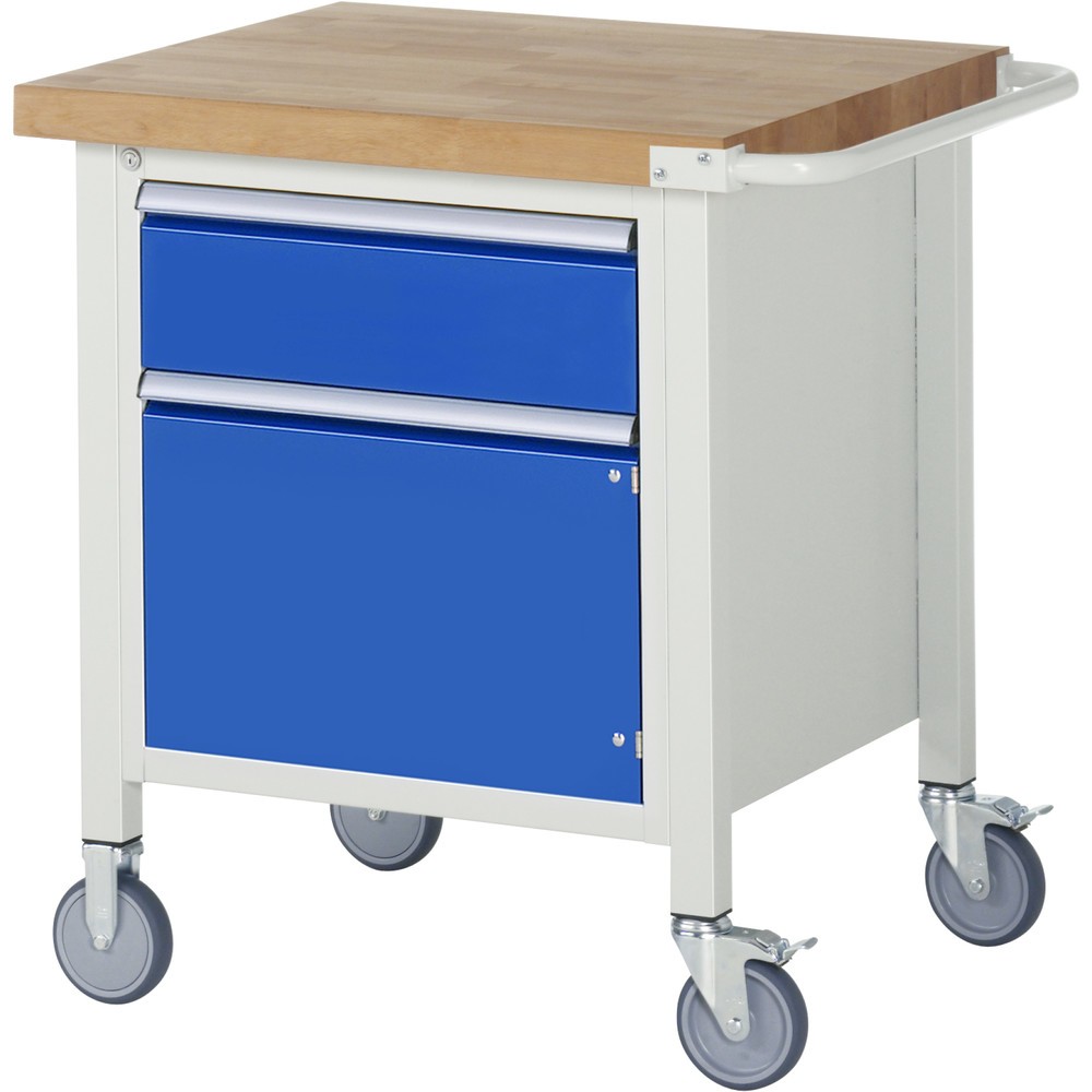 Product afbeelding: Mobiele werkbank RAU serie 8000, 1 kast, 1 deur, hxbxd 880-1.080 x 750 x 700 mm, 1 lade 1 x 180 mm