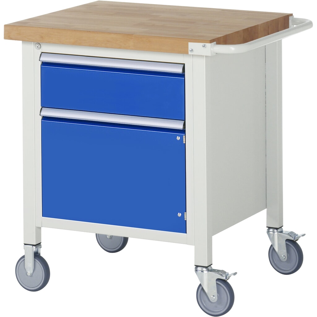 RAU verrijdbare werkbank serie 8000, h x b x d 880 x 750 x 700 mm, 1 onderbouwkast, met 1 lade en 1 openslaande deur Product afbeelding: RAU verrijdbare werkbank serie 8000, h x b x d 880 x 750 x 700 mm, 1 onderbouwkast, met 1 lade en 1 openslaande deur