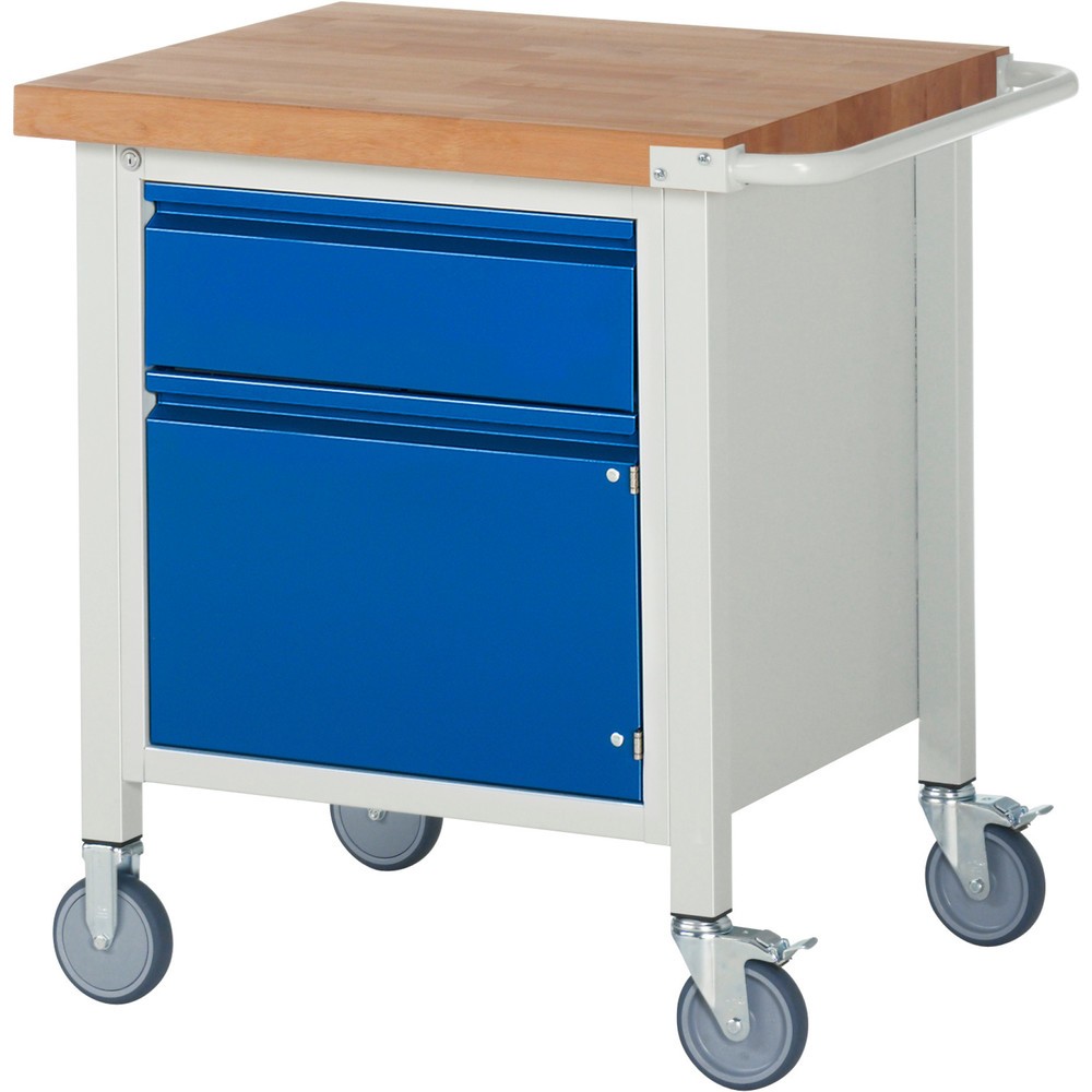 Productafbeelding nr. 1: Mobiele werkbank RAU serie 8000, 1 kast, 1 draaideur, hxbxd 880 x 750 x 700 mm, 1 lade 1 x 180 mm, draagvermogen lade 100 kg