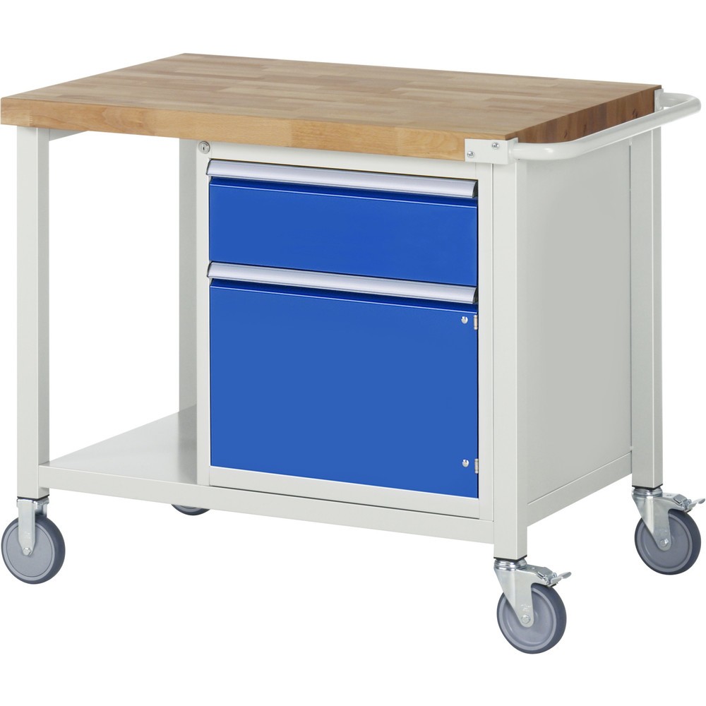 Product afbeelding: Mobiele werkbank RAU serie 8000, 1 legbord, 1 draaideur, hxbxd 880 x 1.000 x 700 mm, 1 lade