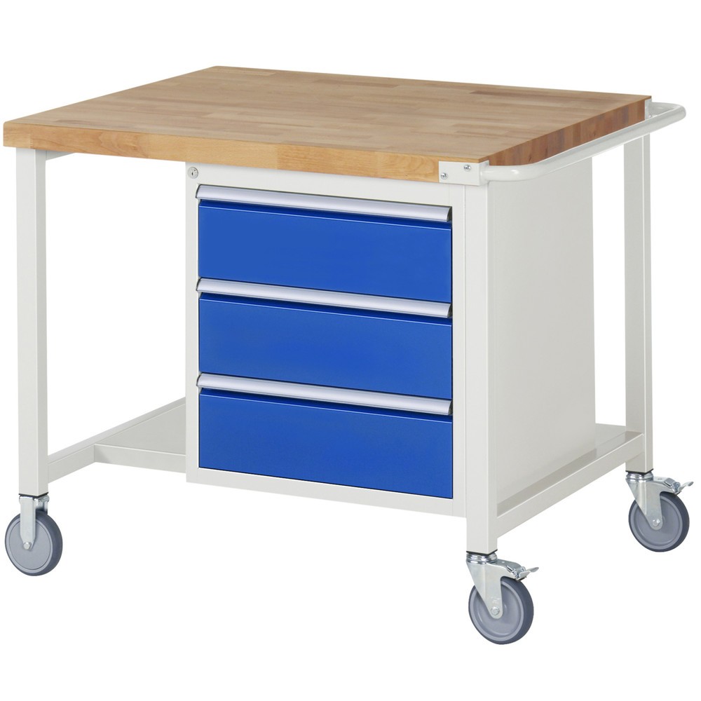 Productafbeelding nr. 1: RAU verrijdbare werkbank serie 8000, h x b x d 880 x 1.000 x 900 mm, 1 onderbouwkast, met 3 lades