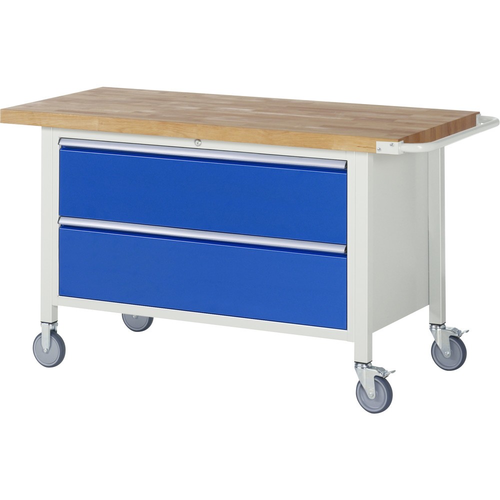 Productafbeelding nr. 1: Mobiele werkbank RAU serie 8000, hxbxd 880 x 1.500 x 700 mm, 2 x voor 90% uittrekbare lades, 2 x 270 mm, draagvermogen lade 50 kg