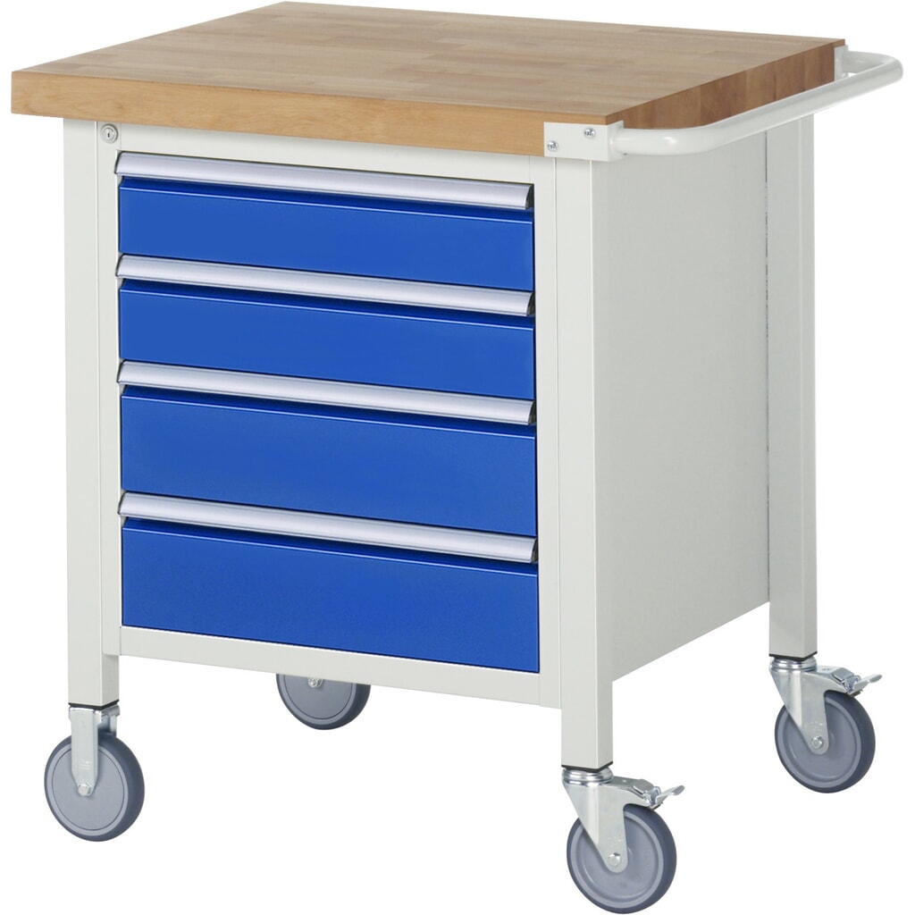 Mobiele werkbank RAU serie 8000, 1 kast, hxbxd 880-1.080 x 750 x 700 mm, 4 lades 2 x 120, 2 x 150 mm Productafbeelding nr. 1: Mobiele werkbank RAU serie 8000, 1 kast, hxbxd 880-1.080 x 750 x 700 mm, 4 lades 2 x 120, 2 x 150 mm