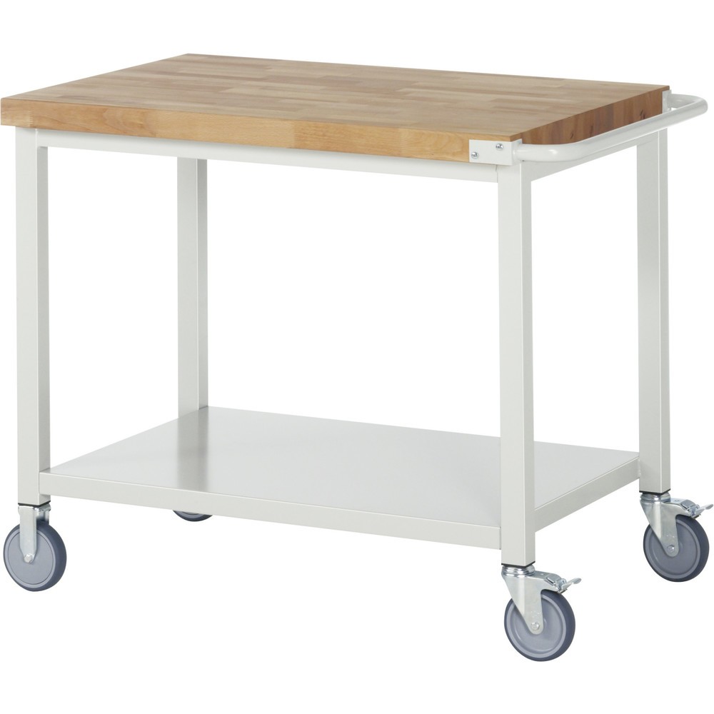 Productafbeelding nr. 1: Mobiele werkbank RAU serie 8000, hxbxd 880-1.080 x 1.000 x 700 mm, 1 legbord diepte 650 mm