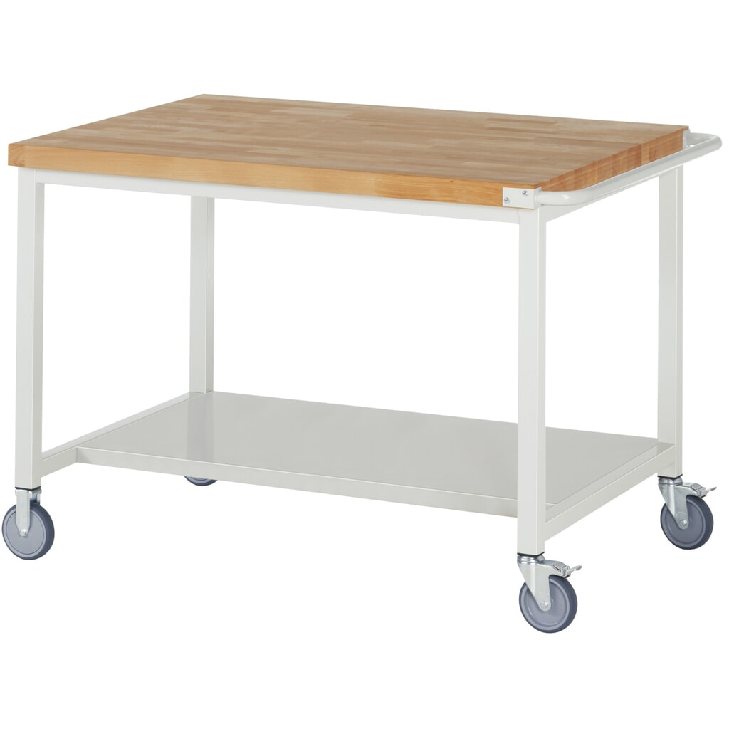 Product afbeelding: RAU verrijdbare werkbank serie 8000, h x b x d 880 x 1.250 x 900 mm, legbord onderaan