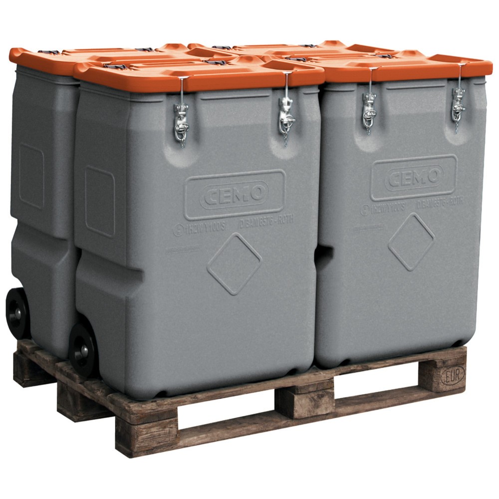 Product afbeelding: Mobil-Box CEMO, goedkeuring voor gevaarlijke stoffen, 170 l, deksel oranje
