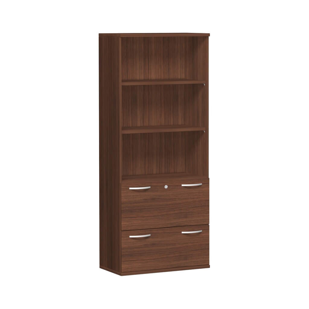 Modulekast Profi met hangmappenlade, 5 OH, notenhout Product afbeelding: Modulekast Profi met hangmappenlade, 5 OH, notenhout