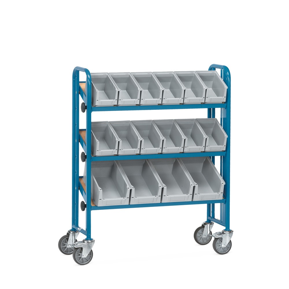 Product afbeelding: Montagewagen fetra® met bakken, 3 etages, eenzijdig