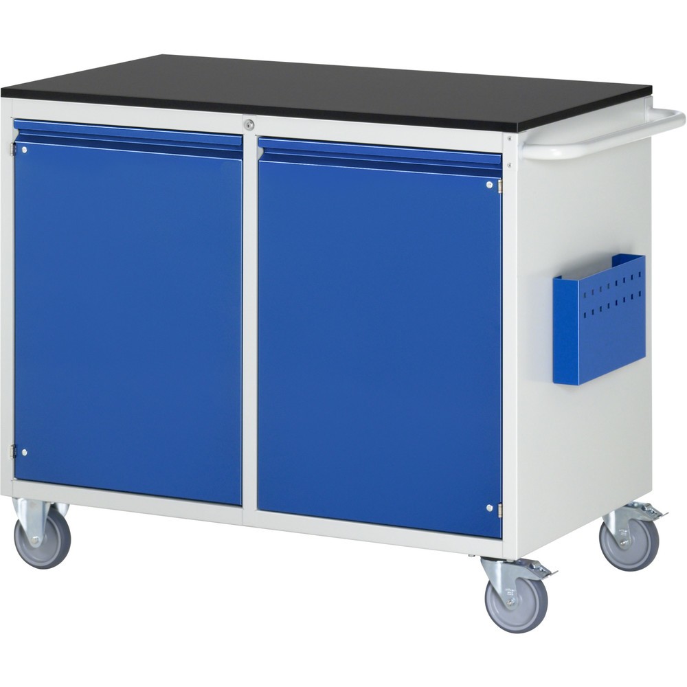 Productafbeelding nr. 1: Montagewagen RAU serie 7000, hxbxd 970 x 1.145 x 650 mm, 2 draaideuren, melamine werkblad, geïntegreerde greeplijst