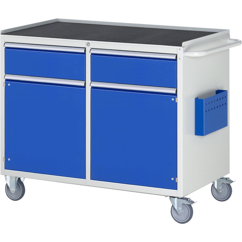 Productafbeelding nr. 1: Montagewagen RAU serie 7000, hxbxd 975 x 1.145 x 650 mm, 2 draaideuren, 2 lades 2 x 180 mm, metalen werkblad