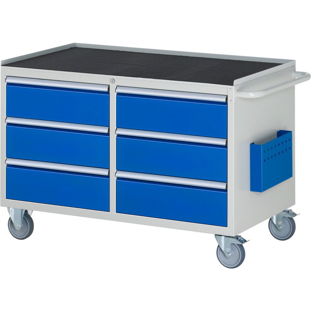 Productafbeelding nr. 1: RAU gereedschapswagen serie 7000, h x b x d 795 x 1.145 x 650 mm, met 6 lades maat L, 3x links, 3x rechts, metalen bekleding