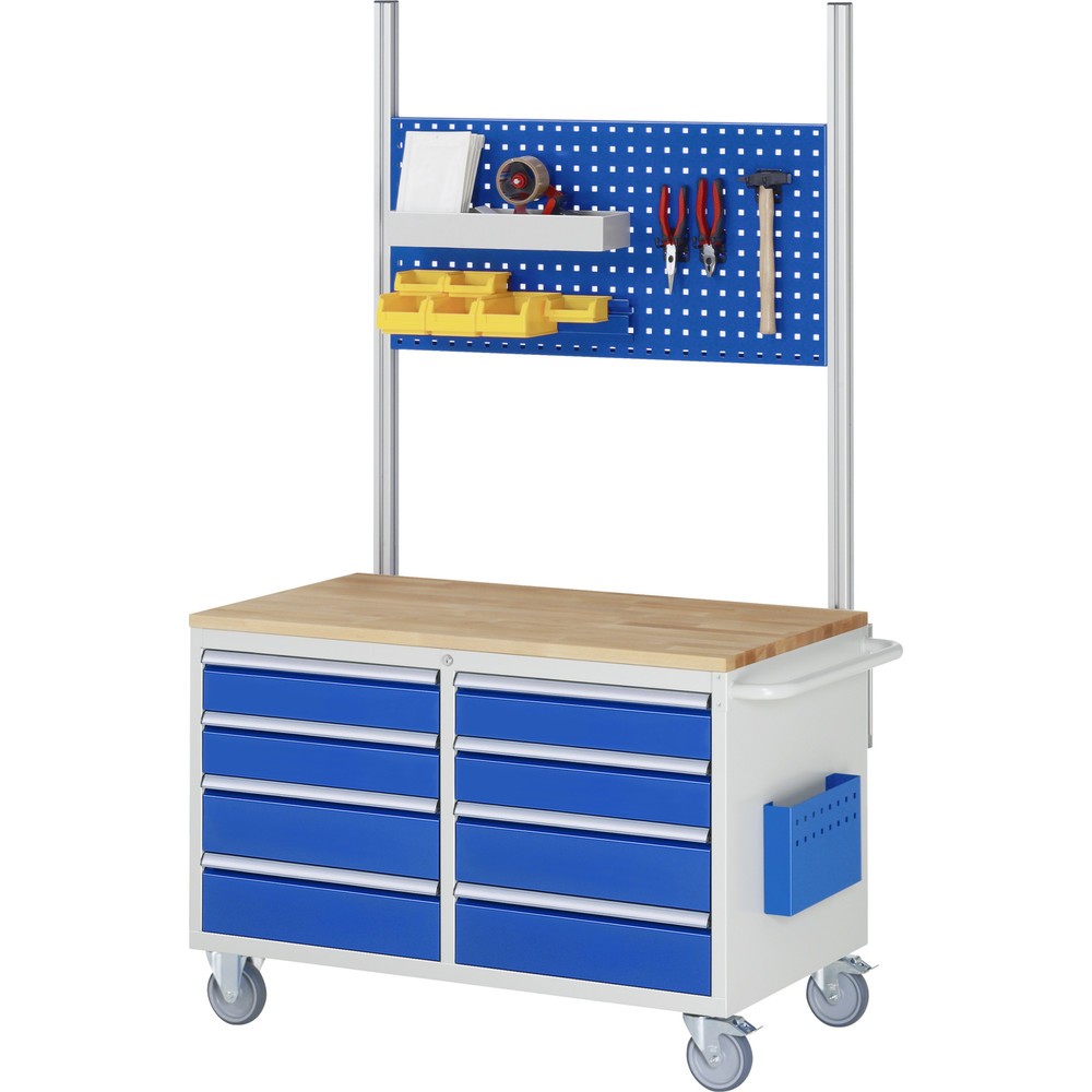 Productafbeelding nr. 5: Montagewagen RAU serie 7000, hxbxd 795 x 1.145 x 650 mm, 1 draaideur, 3 volledig uittrekbare lades, metalen werkblad