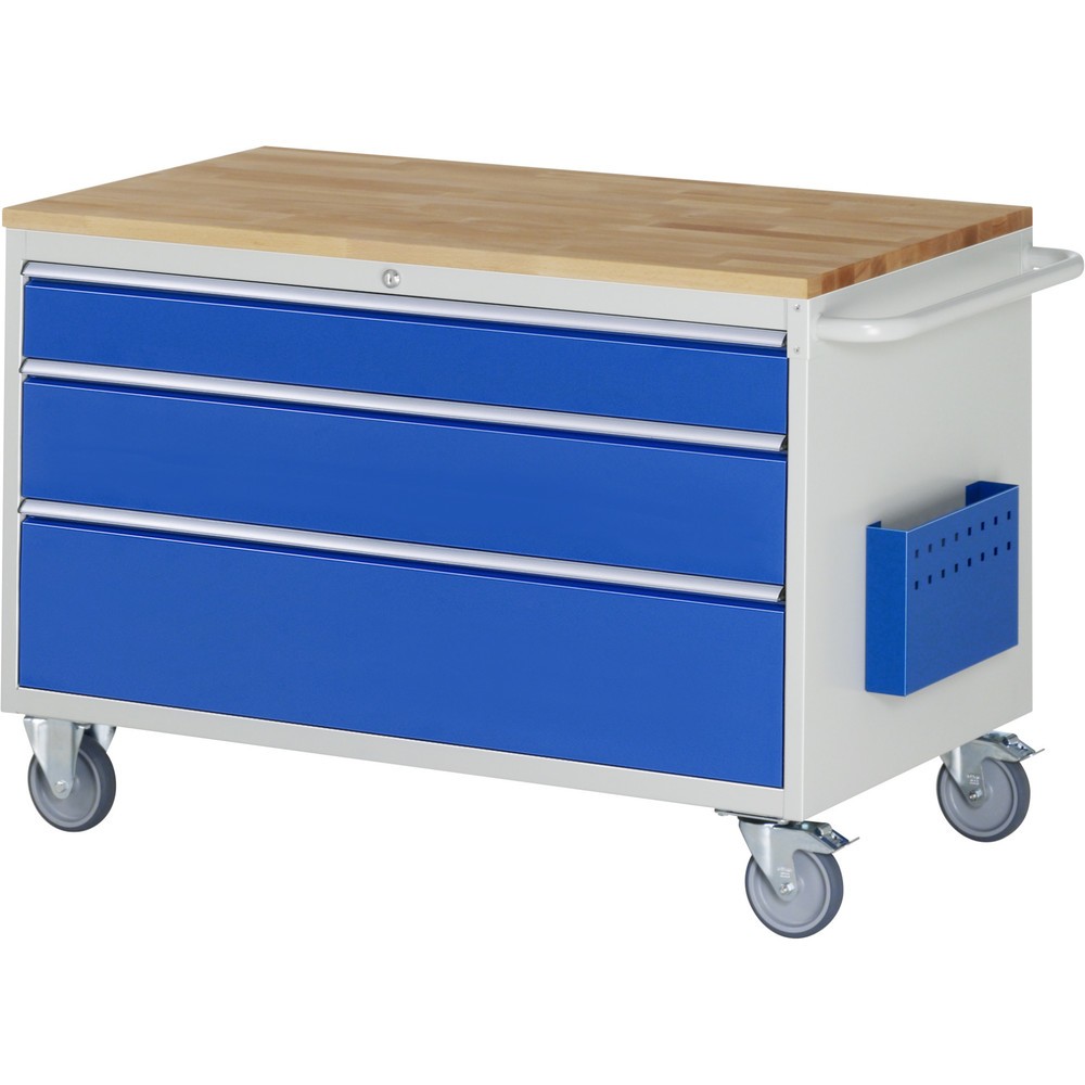 Productafbeelding nr. 1: Montagewagen RAU serie 7000, hxbxd 795 x 1.145 x 650 mm, 3 lades 1 x 120, 1 x 180, 1 x 240 mm, beuken werkblad, draagvermogen lade 50 kg
