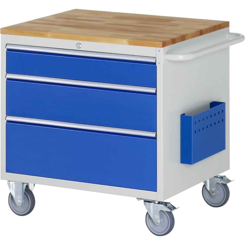 Productafbeelding nr. 1: Montagewagen RAU serie 7000, hxbxd 795 x 770 x 650 mm, 3 lades 1 x 120, 1 x 180, 1 x 240 mm, beuken werkblad