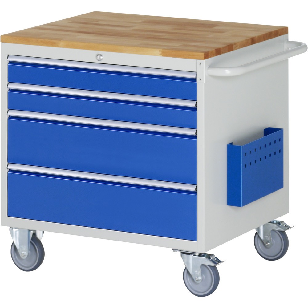 Productafbeelding nr. 1: Montagewagen RAU serie 7000, hxbxd 795 x 770 x 650 mm, 4 lades 2 x 90, 2 x 180 mm, beuken werkblad