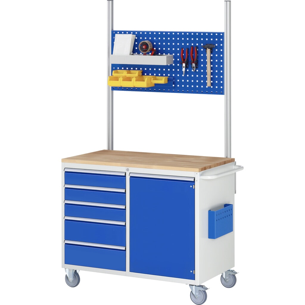 Productafbeelding nr. 7: Montagewagen RAU serie 7000, hxbxd 975 x 1.145 x 650 mm, 12 lades 6 x 90, 6 x 150 mm, beuken werkblad, draagvermogen lade 100 kg