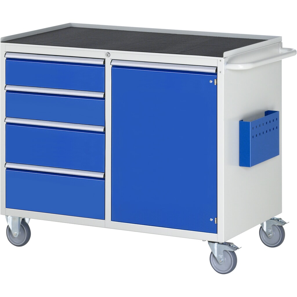 Montagewagen RAU serie 7000, hxbxd 975 x 1.145 x 650 mm, 1 draaideur, 4 lades 2 x 150, 2 x 210 mm, metalen werkblad Productafbeelding nr. 1: Montagewagen RAU serie 7000, hxbxd 975 x 1.145 x 650 mm, 1 draaideur, 4 lades 2 x 150, 2 x 210 mm, metalen werkblad