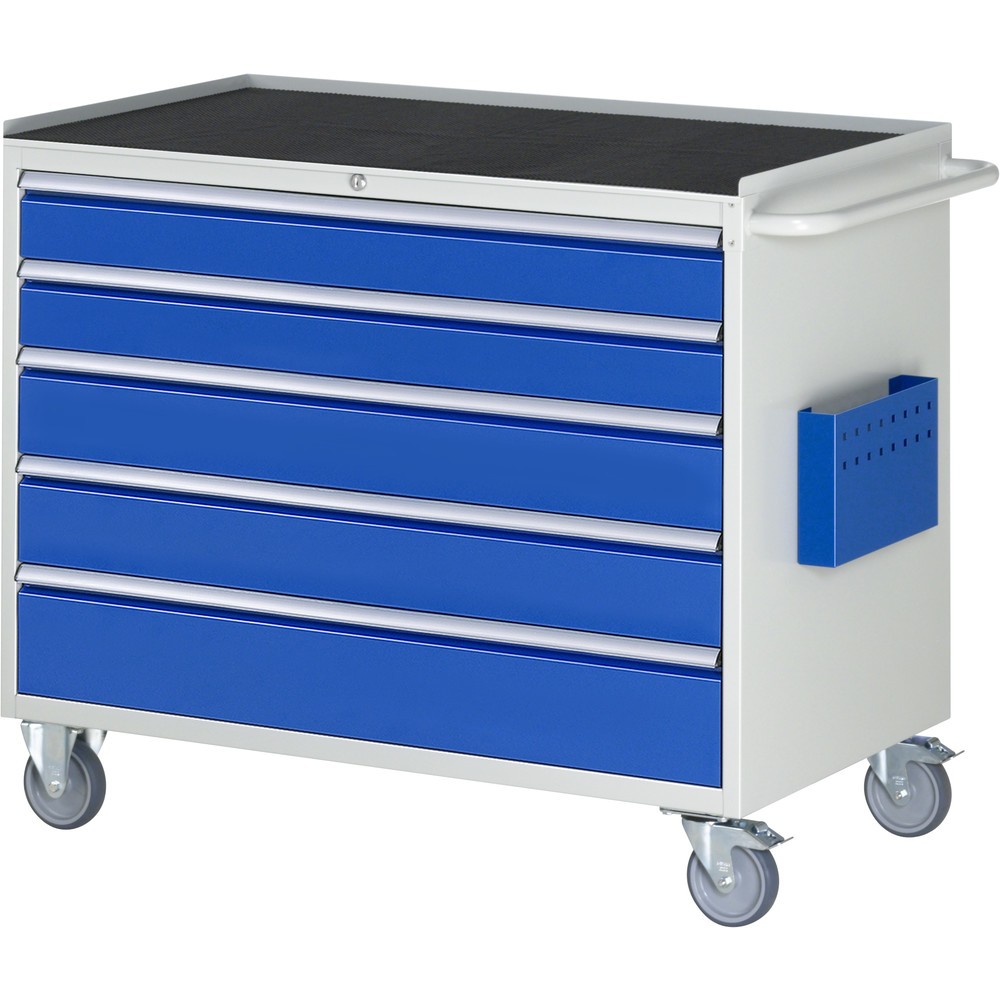 Productafbeelding nr. 1: Montagewagen RAU serie 7000, hxbxd 975 x 1.145 x 650 mm, 5 lades 2 x 120, 2 x 150, 1 x 180 mm, metalen werkblad, draagvermogen lade 50 kg