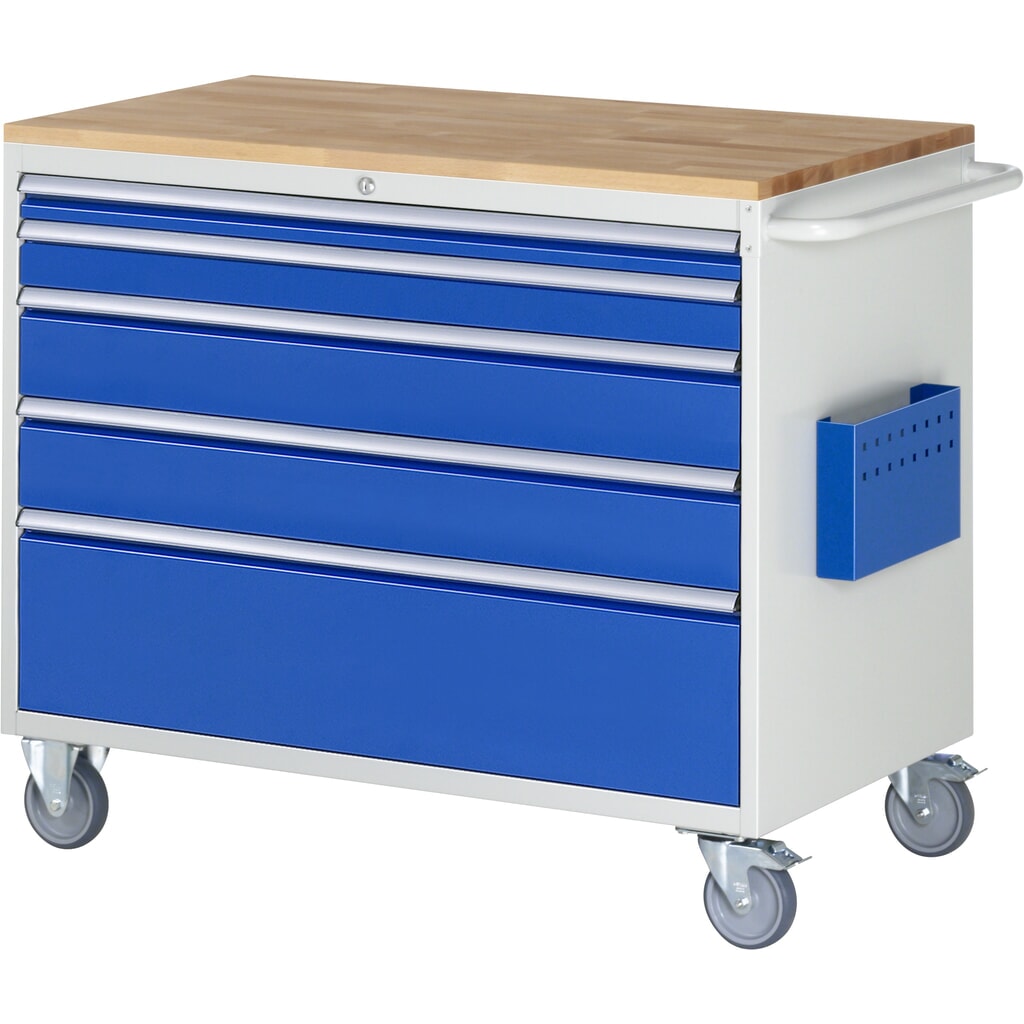 RAU gereedschapswagen serie 7000, h x b x d 975 x 1.145 x 650 mm, met 5 lades maat XXL, massief beuken werkblad Product afbeelding: RAU gereedschapswagen serie 7000, h x b x d 975 x 1.145 x 650 mm, met 5 lades maat XXL, massief beuken werkblad