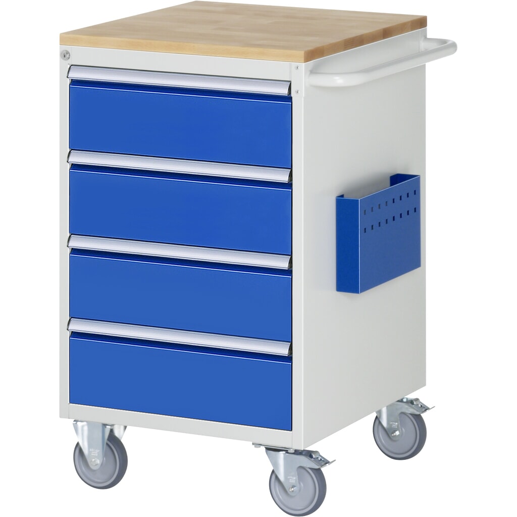 RAU gereedschapswagen serie 7000, h x b x d 975 x 580 x 650 mm, met 4 lades maat L, massief beuken werkblad Product afbeelding: RAU gereedschapswagen serie 7000, h x b x d 975 x 580 x 650 mm, met 4 lades maat L, massief beuken werkblad