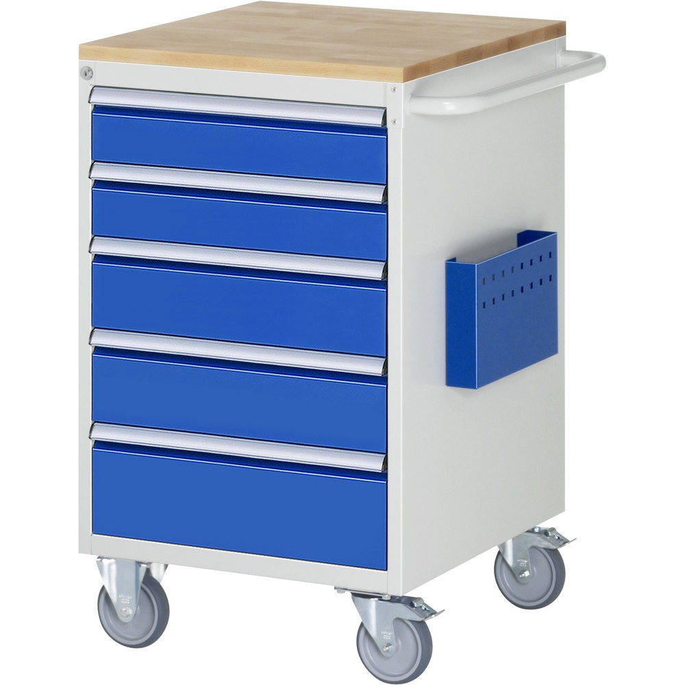 Productafbeelding nr. 1: RAU gereedschapswagen serie 7000, h x b x d 975 x 580 x 650 mm, met 5 lades maat L, massief beuken werkblad