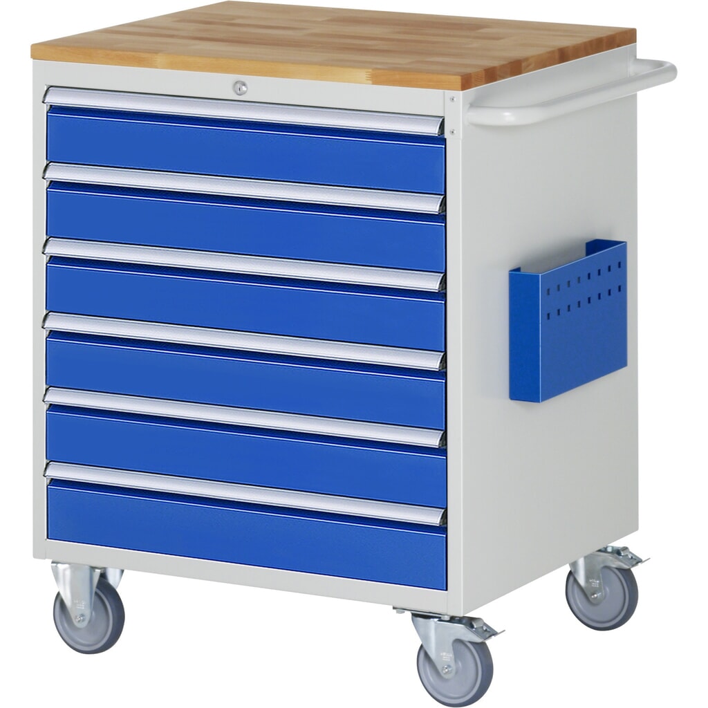 Product afbeelding: Montagewagen RAU serie 7000, hxbxd 975 x 770 x 650 mm, 6 lades 6 x 120 mm, beuken werkblad