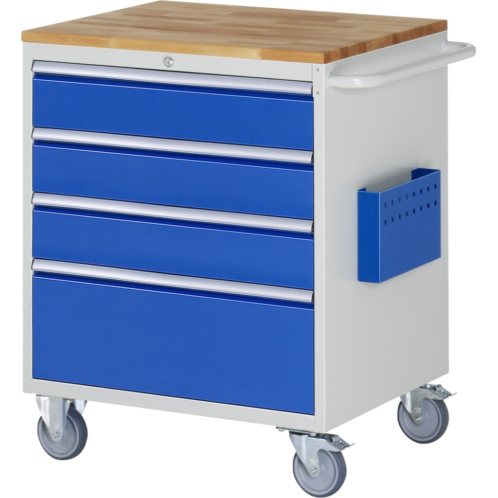 Montagewagen RAU serie 7000, hxbxd 975 x 770 x 650 mm, 4 lades 3 x 150, 1 x 270 mm, beuken werkblad Product afbeelding: Montagewagen RAU serie 7000, hxbxd 975 x 770 x 650 mm, 4 lades 3 x 150, 1 x 270 mm, beuken werkblad