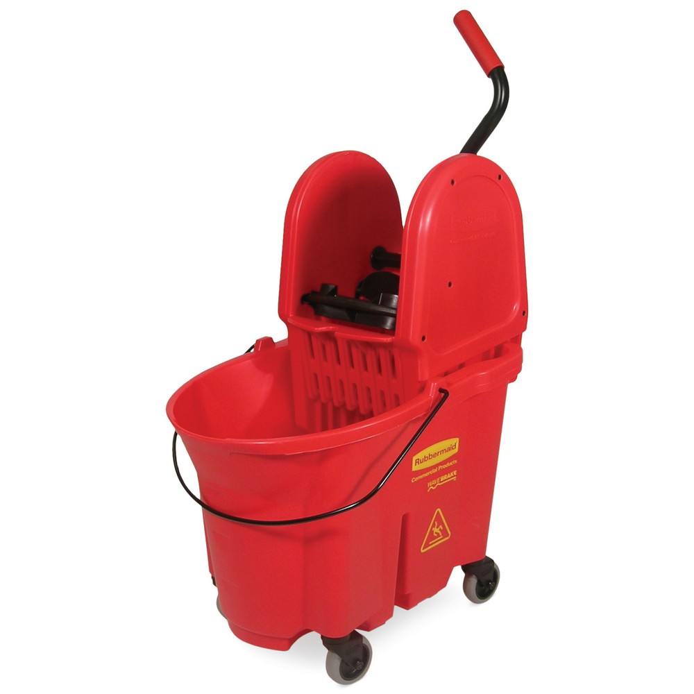 Product afbeelding: Mop emmer WaveBrake® Combo, pers met middenhendels, 33 liter, rood