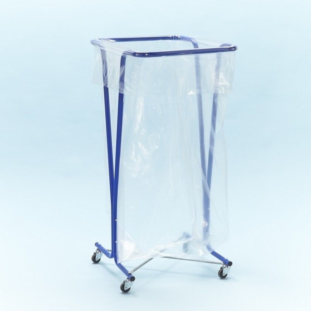 MOTTEZ afvalzakhouder 400 liter met wielen, blauw Productafbeelding nr. 3: MOTTEZ afvalzakhouder 400 liter met wielen, blauw