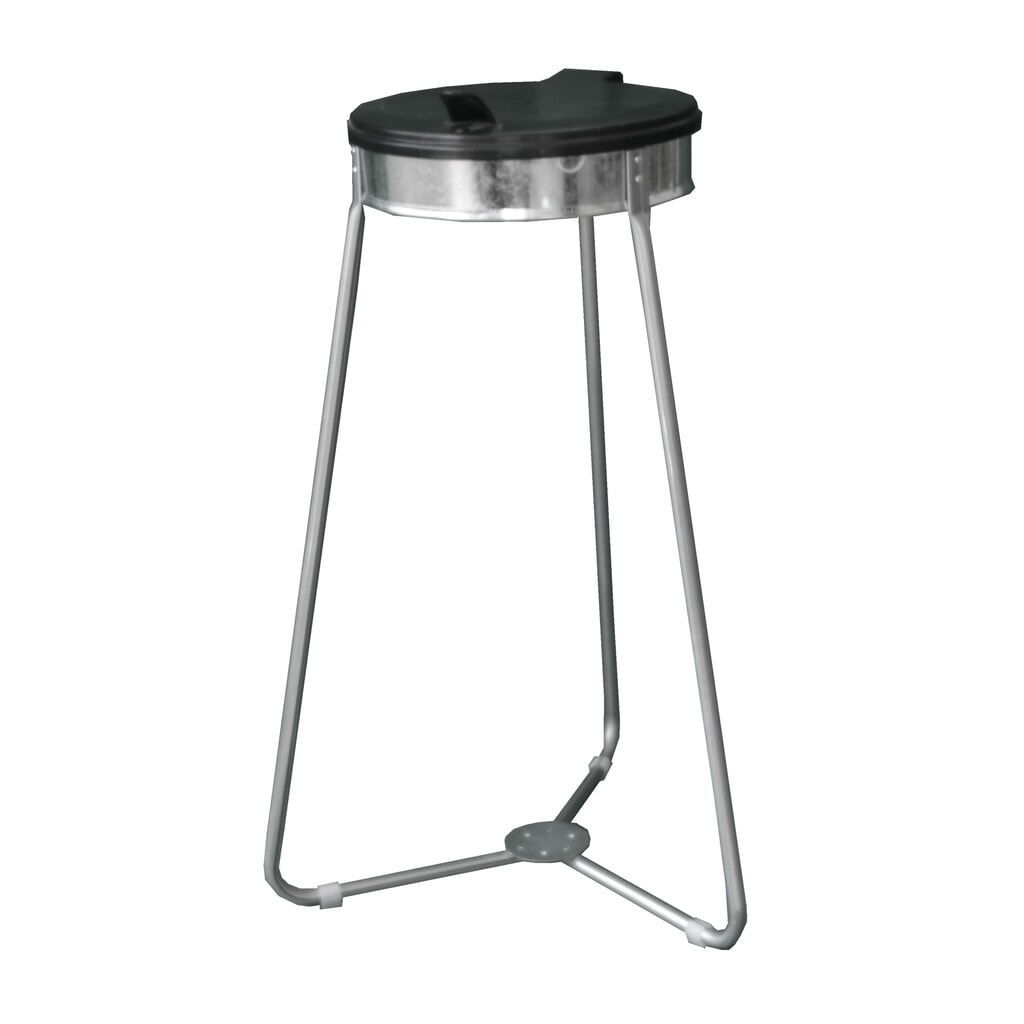 Afvalzakstandaard HEMMDAL zwart - voor maximaal 120 L - met kunststof deksel Product afbeelding: Afvalzakstandaard HEMMDAL zwart - voor maximaal 120 L - met kunststof deksel