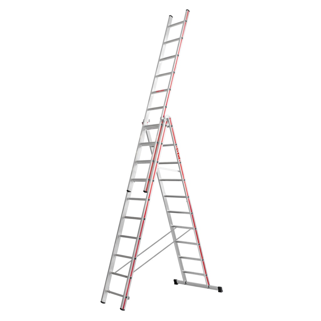 Multifunctionele ladder HYMER, 3-delig, totale lengte 7,11 m Product afbeelding: Multifunctionele ladder HYMER, 3-delig, totale lengte 7,11 m