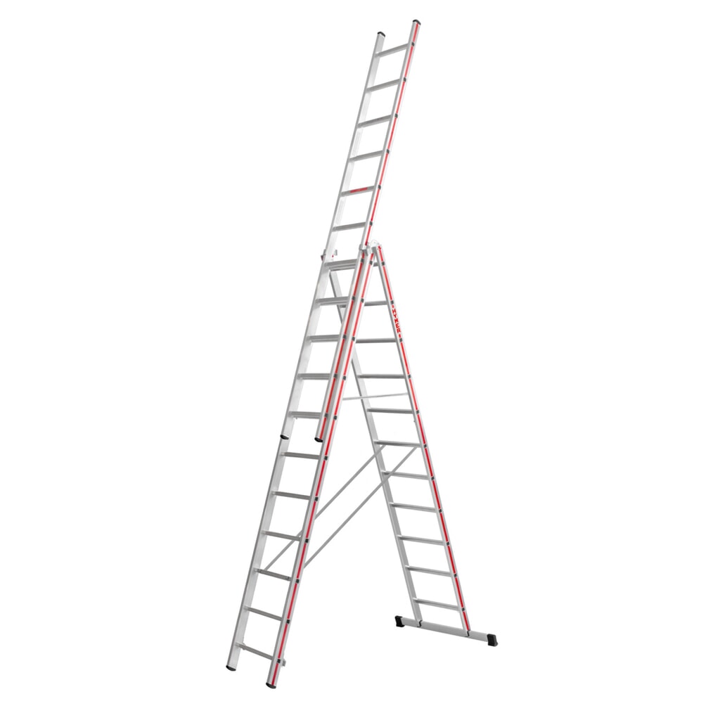 Multifunctionele ladder HYMER, 3-delig, totale lengte 7,67 m Product afbeelding: Multifunctionele ladder HYMER, 3-delig, totale lengte 7,67 m