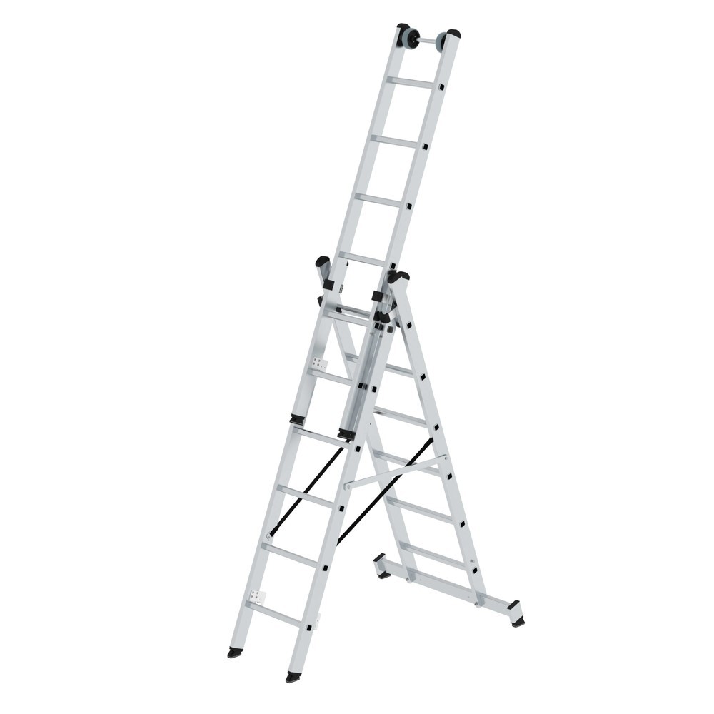 Product afbeelding: Munk Günzburger multifunctionele ladder, 3-delig, met nivello®-traverse, 3 x 6 treden