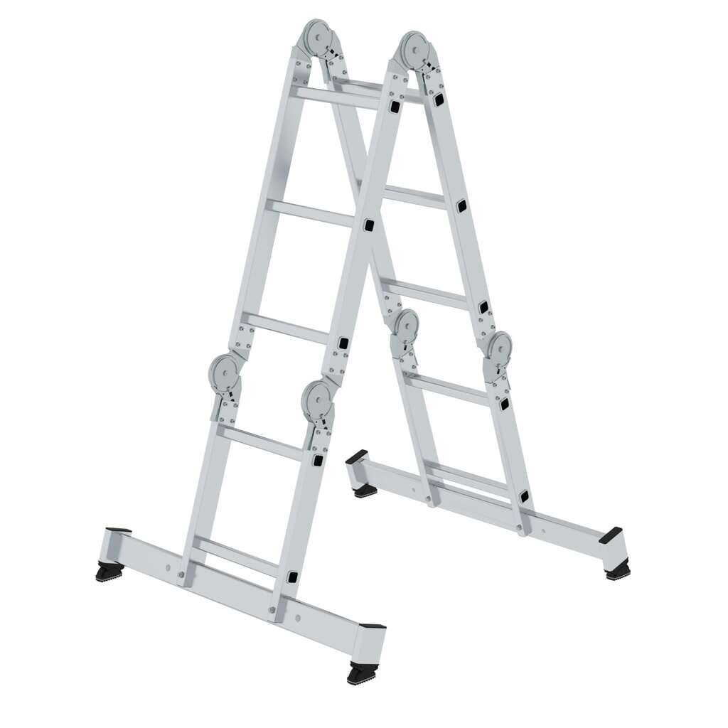 Product afbeelding: Munk Günzburger multifunctionele ladder, 4-delig, met nivello®-traverse, 2 x 2 + 2 x 3 treden