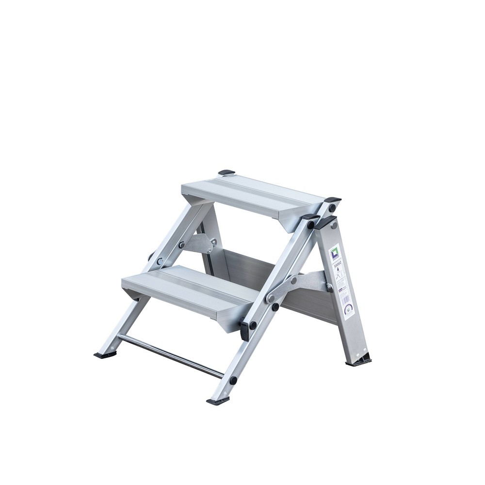 Product afbeelding: Munk Günzburger vouwtrap, aluminium geribbeld, 2 treden